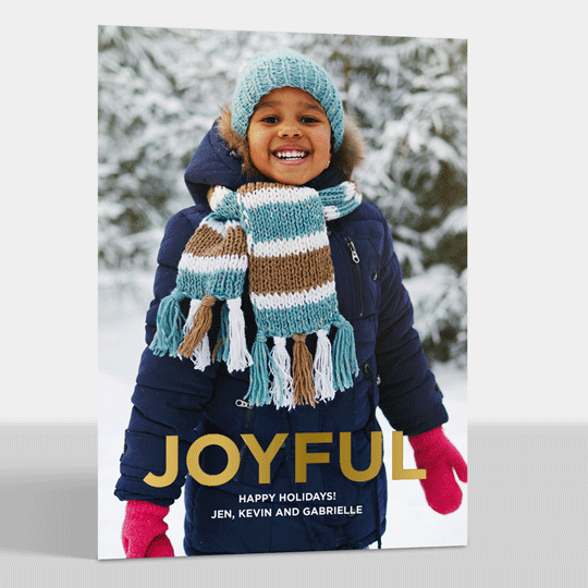 Joyful Foil Flat Photo Cards